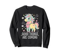 Good Things are Coming Jolie Licorne Pastel Princesse Filles Sweatshirt