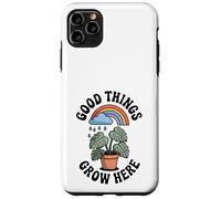 Good Things Grow Here Growth Mindset Rainbow Monstera Plante Coque pour iPhone 11 Pro Max