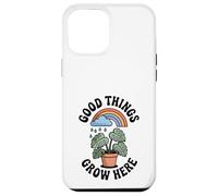 Good Things Grow Here Growth Mindset Rainbow Monstera Plante Coque pour iPhone 12 Pro Max