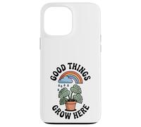 Good Things Grow Here Growth Mindset Rainbow Monstera Plante Coque pour iPhone 13 Pro Max