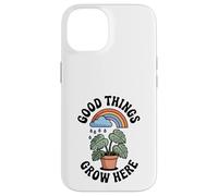 Good Things Grow Here Growth Mindset Rainbow Monstera Plante Coque pour iPhone 14