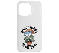 Good Things Grow Here Growth Mindset Rainbow Monstera Plante Coque pour iPhone 14 Pro Max