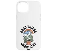 Good Things Grow Here Growth Mindset Rainbow Monstera Plante Coque pour iPhone 15 Plus