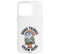 Good Things Grow Here Growth Mindset Rainbow Monstera Plante Coque pour iPhone 15 Pro Max
