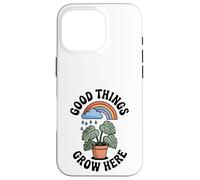 Good Things Grow Here Growth Mindset Rainbow Monstera Plante Coque pour iPhone 16 Pro