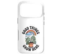 Good Things Grow Here Growth Mindset Rainbow Monstera Plante Coque pour iPhone 17 Pro