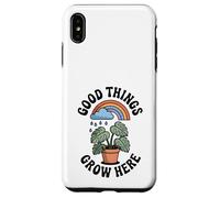 Good Things Grow Here Growth Mindset Rainbow Monstera Plante Coque pour iPhone XS Max