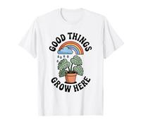 Good Things Grow Here Growth Mindset Rainbow Monstera Plante T-Shirt