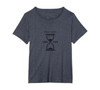 Good Things Take Time Sablier inspirant T-Shirt, Femme Grandes Tailles, Bleu Chiné, 1X