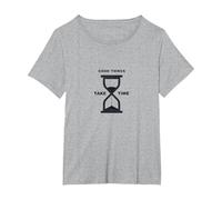 Good Things Take Time Sablier inspirant T-Shirt, Femme Grandes Tailles, Gris Chiné, 2X