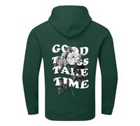 Good Things Take Time Sweat à capuche graphique confortable avec capuche personnalisé avec lettre mignonne hauts décontractés Y2K Anime Backwoods tendance automne Workou gothique College doux, Vert, S