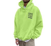 Good Things Take Time Sweat à capuche graphique pour homme 2025 surdimensionné esthétique sweat à capuche tendance pull à capuche confortable vintage avec motifs automne fin coupe ample Backwoods pour