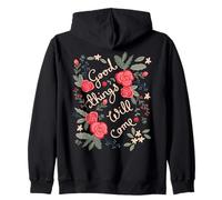 Good Things Will Come Floral Folklore Art Sweat à Capuche