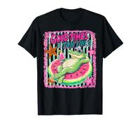 Good Times Aligator Crocodile Pool Summer Stripe Tan Lines T-Shirt