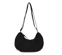 Good Totes Croissant Bag,Goodtotes Large Croissant Crossbody Bag,Large Fashion Nylon Waterproof Satchel for Women (Black)