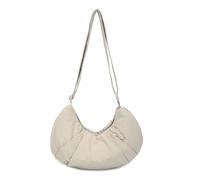 Good Totes Croissant Bag,Goodtotes Large Croissant Crossbody Bag,Large Fashion Nylon Waterproof Satchel for Women (Beige)