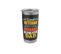 Good Veteran Better Husband The Best Dad For Fathers Day Gobelet isotherme en acier inoxydable double paroi