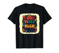 Good Vibes and High Fives Joyeux Motivation T-Shirt, Homme, Noir, 6XL