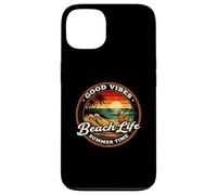 Good Vibes Beach Life Summer Time, rétro, Coucher de Soleil Tropical Coque pour iPhone 13
