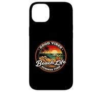 Good Vibes Beach Life Summer Time, rétro, Coucher de Soleil Tropical Coque pour iPhone 14 Plus