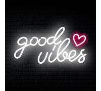 Good Vibes Lampes néon décoratives Enseigne lumineuse Néon Sign, enseigne lumineuse LED Décoration murale pour salle de jeux Chambre Mur Bar Mariage Cadeaux Décoration