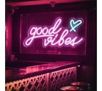 Good Vibes Néon Led, Néon Mural Lettre USB, Pour Chambre à Coucher, Chambre D'Enfant, DéCoration Murale, Bar, Mariage, FêTe