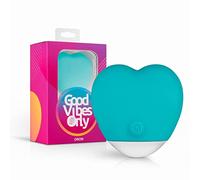 Good Vibes Only 2-in-1 Vibreur Clitoridien, Stimulateur de Scrotum Oron en Forme de Coeur Mignon avec 10 Réglages de Vibration, Imperméable, Rechargeable (Blue)