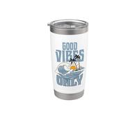 Good Vibes Only Affirmation Coastal Beach Lifestyle Gobelet isotherme en acier inoxydable double paroi
