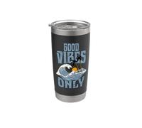 Good Vibes Only Affirmation Coastal Beach Lifestyle Gobelet isotherme en acier inoxydable double paroi