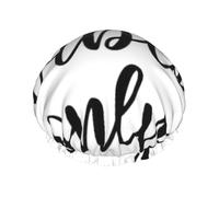 Good Vibes Only Bonnet de douche avec bande élastique réglable et vibrant, réutilisable et imperméable