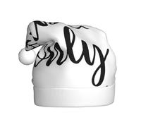 Good Vibes Only Chapeau de Noël pour adulte avec pompon, imprimé sur toute la surface, chapeau de Père Noël festif pour fête de Noël, Nouvel An, polyester doux et moelleux Noir