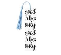 Good Vibes Only Lot de 5 marque-pages en bois avec pompons, cadeaux pour homme et femme