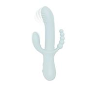 Good Vibes Only - Triple Stimulation Vibe - Soft Silicone - Bleu