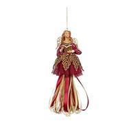 Good-will Bonne Volonté de résine et Tissu Religieuse Ange avec Tassel Décoration d'arbre 20 Centimetre - Crème/doré et Bordeaux