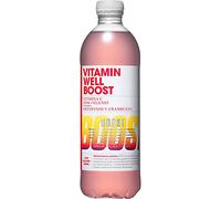 GOOD4YOU Vitamin Well Well Boost Boisson rafraîchissante aux vitamines et minéraux Goût myrtilles et framboise Bouteille 50 cl
