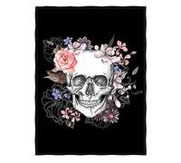 goodbath Couverture à motif tête de mort, couverture polaire chaude pour canapé, canapé, lit, chaise, 200 x 150 cm