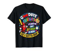 Goodbye Kindergarten Hello 1st Grade is Here Back to School T-Shirt Graphique avec Valeur