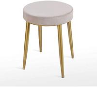 GOODBZ Tabourets de Coiffeuse Ronds pour Chambre à Coucher, Chaise de Maquillage en métal, Tabouret à Langer créatif, Tabouret de Salle à Manger Bas rembourré Doux, Facile à Installer