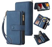 GoodcAcy Coque Portefeuille pour Xiaomi 14T Pro,Protection Housse en Cuir PU Premium Design Flip Folio Magnétique,[15 Emplacements Cartes][Fonction Support][Languette Magnétique] Bleu