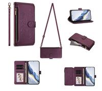 GoodcAcy Coque pour Realme C63 4G/Realme C61 4G Etui avec Cordon,Flip Portefeuille Étui Cuir,[6 Porte Cartes][Béquille][Magnétique][Réglable Collier] Housse Etui, Violet