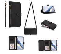 GoodcAcy Coque pour Realme C63 4G/Realme C61 4G Etui avec Cordon,Flip Portefeuille Étui Cuir,[6 Porte Cartes][Béquille][Magnétique][Réglable Collier] Housse Etui, Noir