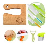Goodchef Kit de Cuisine Montessori 8 Pièces,pour Couper et Cuire Les Fruits et légumes,Convient aux Enfants de Plus de 3 Ans, ne Coupe Pas Les Mains, Convient pour Les Cadeaux (Chariot)