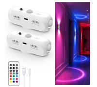 GOODEA Applique murale à batterie pour intérieur avec détecteur de | 90 jours d'autonomie et détecteur de mouvement automatique, 2 lampes murales LED magnétiques 1800 mAh pour salon, escalier