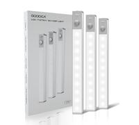 GOODEA Lampe de Placard LED Rechargeable 18cm Sans Fil,3 Pcs Réglette LED Lumiere Armoire Détecteur de Mouvement Pour Armoire à Linge, étagère à Livres, Escalier, Couloir, Voiture de Camping 8000K
