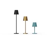 GOODEA Lampe de Table Sans Fil - 3 Hauteurs Réglables et 3 Températures de Couleur-5000mah-Gradation Sans Pôle-Lampe de Table Rechargeable Pour Intérieur et Extérieur Avec USB - C,Noir (Bleu, 1)