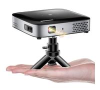 GooDee WiFi Bluetooth Mini Projecteur - 4K DLP Projecteur 1080P Support Pocket Pico Film projecteur avec trépied, Vidéo Extérieure Portable Rechargeable Batterie Courte pour iPhone/Android