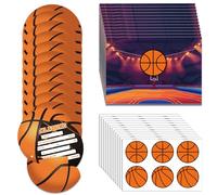 GooDengFull Lot de 12 cartes d'invitation d'anniversaire pour tous les amateurs de basket-ball avec enveloppe et autocollants pour fête d'anniversaire