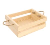 GoodFreshDecor Caisse En Bois Naturel Boîte De Rangement Décorative Avec Poignées En Corde Caisse À Vin À Fruits Et Légumes Décoration D'Intérieur 25 x 25 x 16 cm