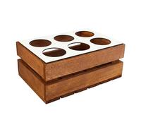 GoodFreshDecor Caisse en Bois pour 6 Bouteilles de 0,5 L - Porte-Bouteilles Sécurisé avec Couvercle Blanc pour la Fête des Pères et Les Anniversaires - 30 x 20 x 12 cm - Marron