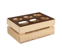 GoodFreshDecor Caisse en Bois pour 6 Bouteilles de 0,5 L - Porte-Bouteilles Sécurisé avec Couvercle Marron pour la Fête des Pères et Les Anniversaires - 30 x 20 x 12 cm - Naturel